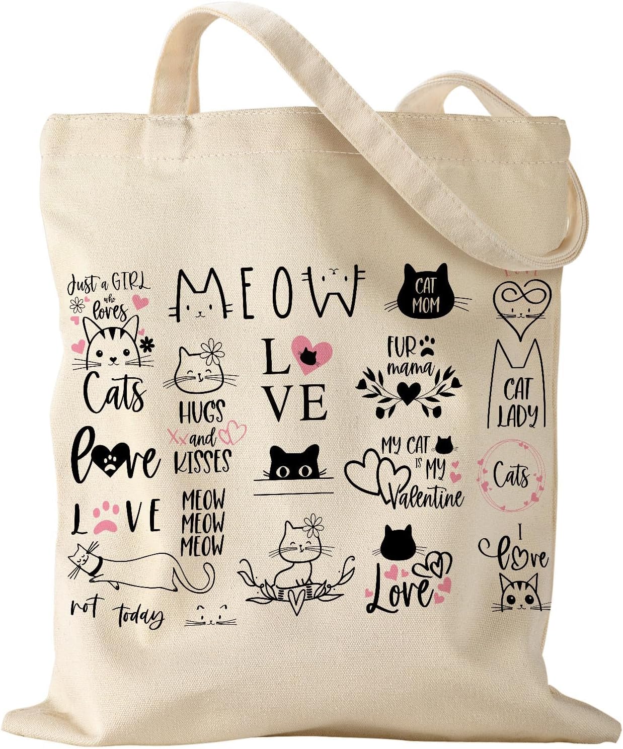 Aesthetic Canvas Tote Bag - Reusable Shoulder Tote Bag for Women Lady Casual Vacation, Shopping, Work, Gym