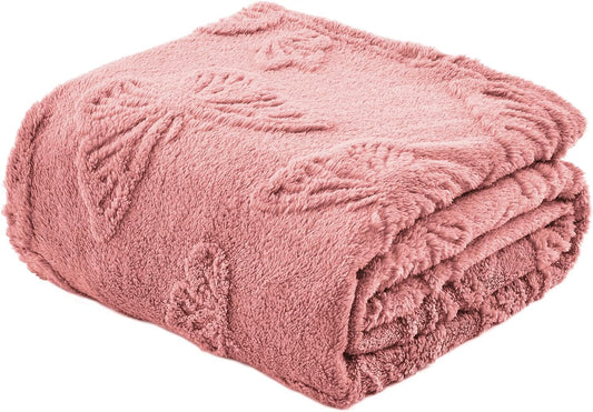 Throw Blankets with Butterfly,Soft Warm Blankets for Lover Mom Father Friends Gifts Pets,Lightweight Fuzzy Blanket for Couch Sofa Bed(Pink,50"X60")