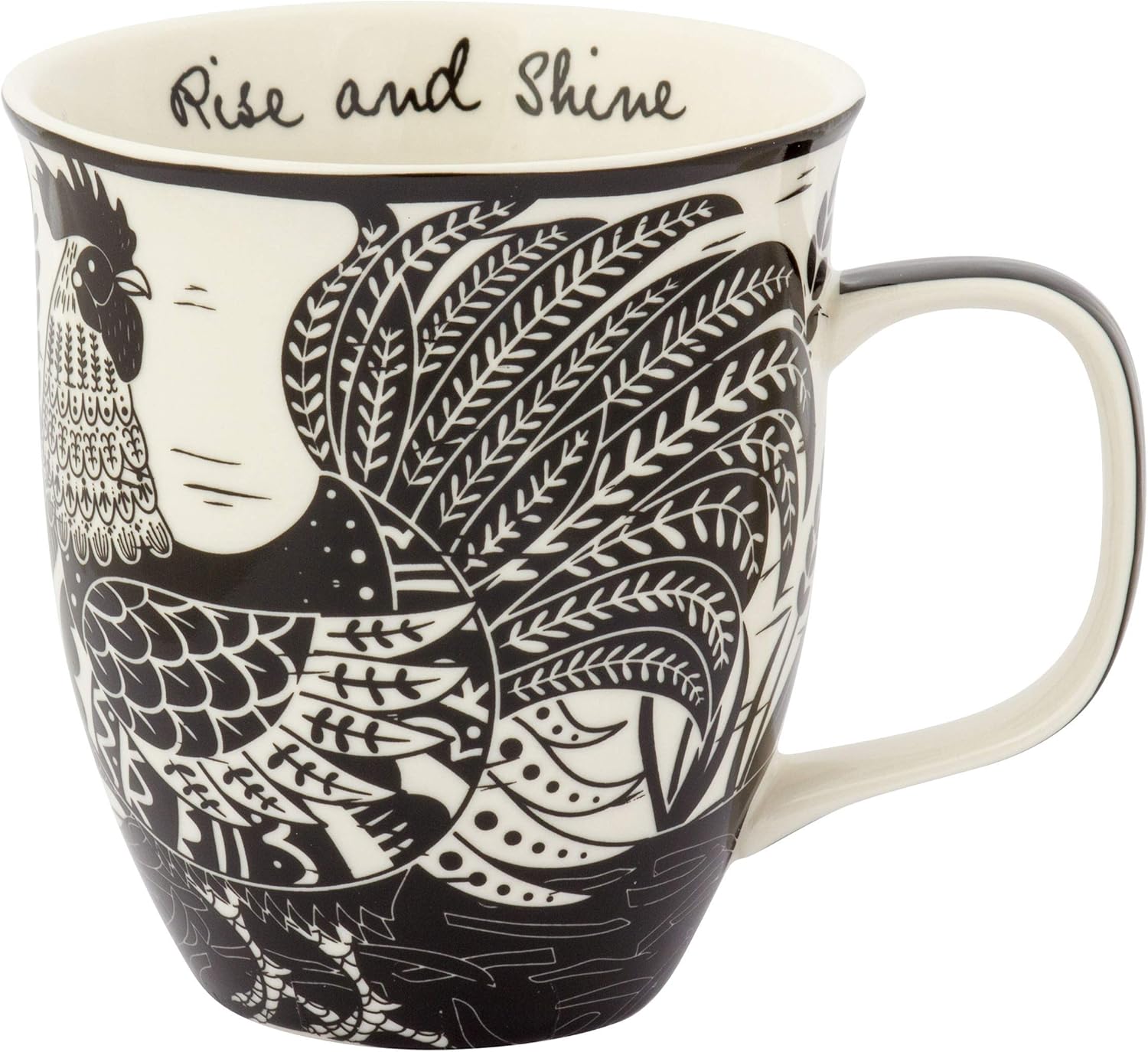 Gifts 16 Oz Black and White Boho Mug Horse - Cute Coffee and Tea Mug - Ceramic Coffee Mugs for Women and Men