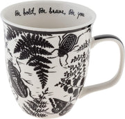 Gifts 16 Oz Black and White Boho Mug Horse - Cute Coffee and Tea Mug - Ceramic Coffee Mugs for Women and Men