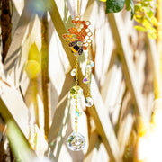 3 Pack Sun Catcher Crystal Honeycomb Bee Ornaments Crystals Bumble Bee Honeycomb with Glass Prisms Decor Garden Suncatcher Window Hanging Gifts for Women,Bee Lovers