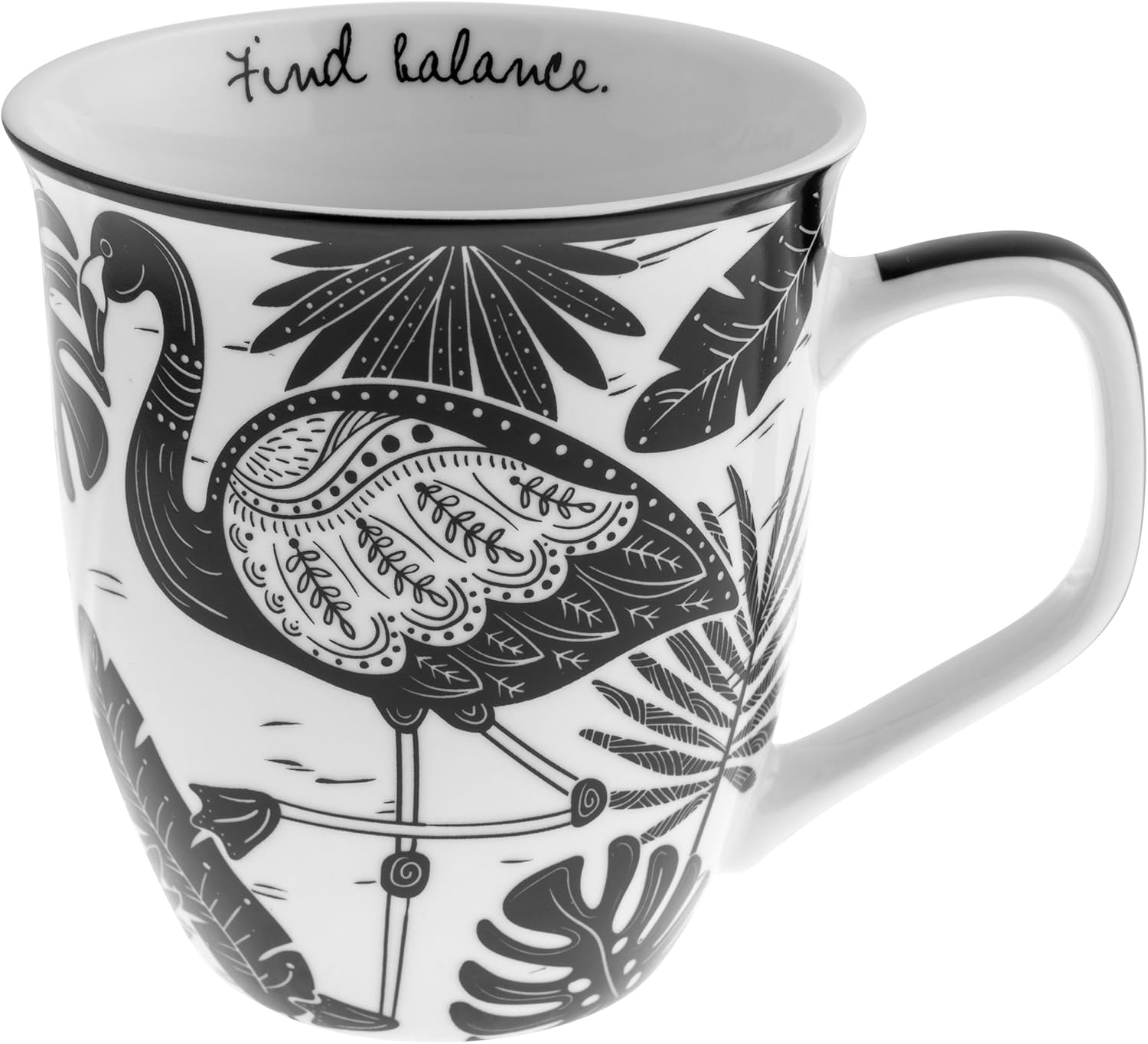 Gifts 16 Oz Black and White Boho Mug Horse - Cute Coffee and Tea Mug - Ceramic Coffee Mugs for Women and Men
