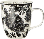Gifts 16 Oz Black and White Boho Mug Horse - Cute Coffee and Tea Mug - Ceramic Coffee Mugs for Women and Men