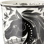Gifts 16 Oz Black and White Boho Mug Horse - Cute Coffee and Tea Mug - Ceramic Coffee Mugs for Women and Men