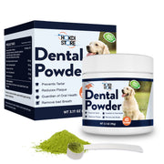Dog Breath Freshener Dental Powder–Teeth Cleaning Powder for Dogs with Probiotics & Herbs–Plaque & Tartar Remover, Fresh Breath Remedy & Oral Care