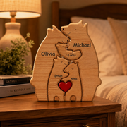 Customized Wooden Bear Family Puzzle ( 5 bears) PU68
