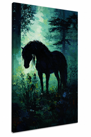 Midnight Stallion in the Enchanted Forest