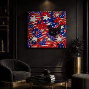 Patriotic Black Cat Stars
