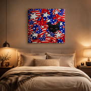 Patriotic Black Cat Stars