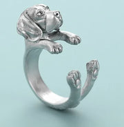 Beagle Dog Ring Free Size Punk Animal Beagle Ring Jewelry for Pet Lovers