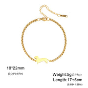 Dachshunds Sausage Dog Bracelets for Women Stainless Steel Double Layers Beads Chain Bracelets Jewelry Birthday Gift