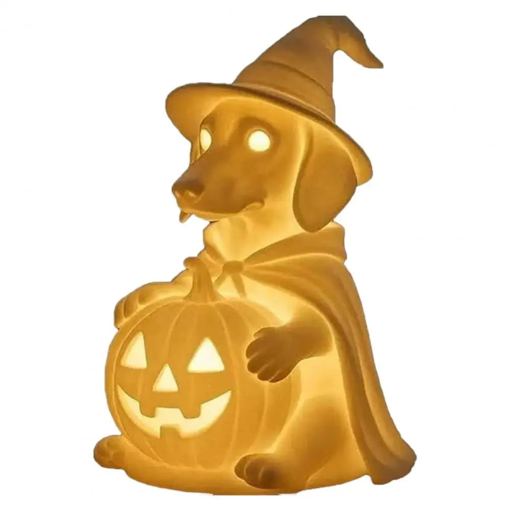 Halloween Ghost Dog Ornament Spooky Halloween Ghost Dog Night Lamp for Home Office Decor Glowing Translucent Puppy Statue