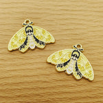 10Pcs Flower Butterfly Charm for Jewelry Making Enamel Necklace Bracelet Earring Pendant Diy Accessories Alloy Metal Gold Plated