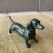 Halloween Gardening Courtyard Decoration Resin Crafts Standing Long Dog Garden Decorations Home Decoration Dachshund Black Dog