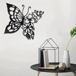 CIFBUY Metal Wall Art Elegant Butterfly Metal Wall Decor Modern Metal Wall Silhouette Easy Installation Home Decoration Artwork