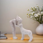 1 Girl and Dog Friendship, Resin Crafts Collection, Girl and Dog Statue, Remember Their Friendship, Dog Commemorative Gift, Beautiful Home Decoration Gift, Those Sharing Gift, Room Decoration, Girl Carrying Dog as Loyalty Pet and Friends Reminder, Indoor and Outdoor Decoration Gift