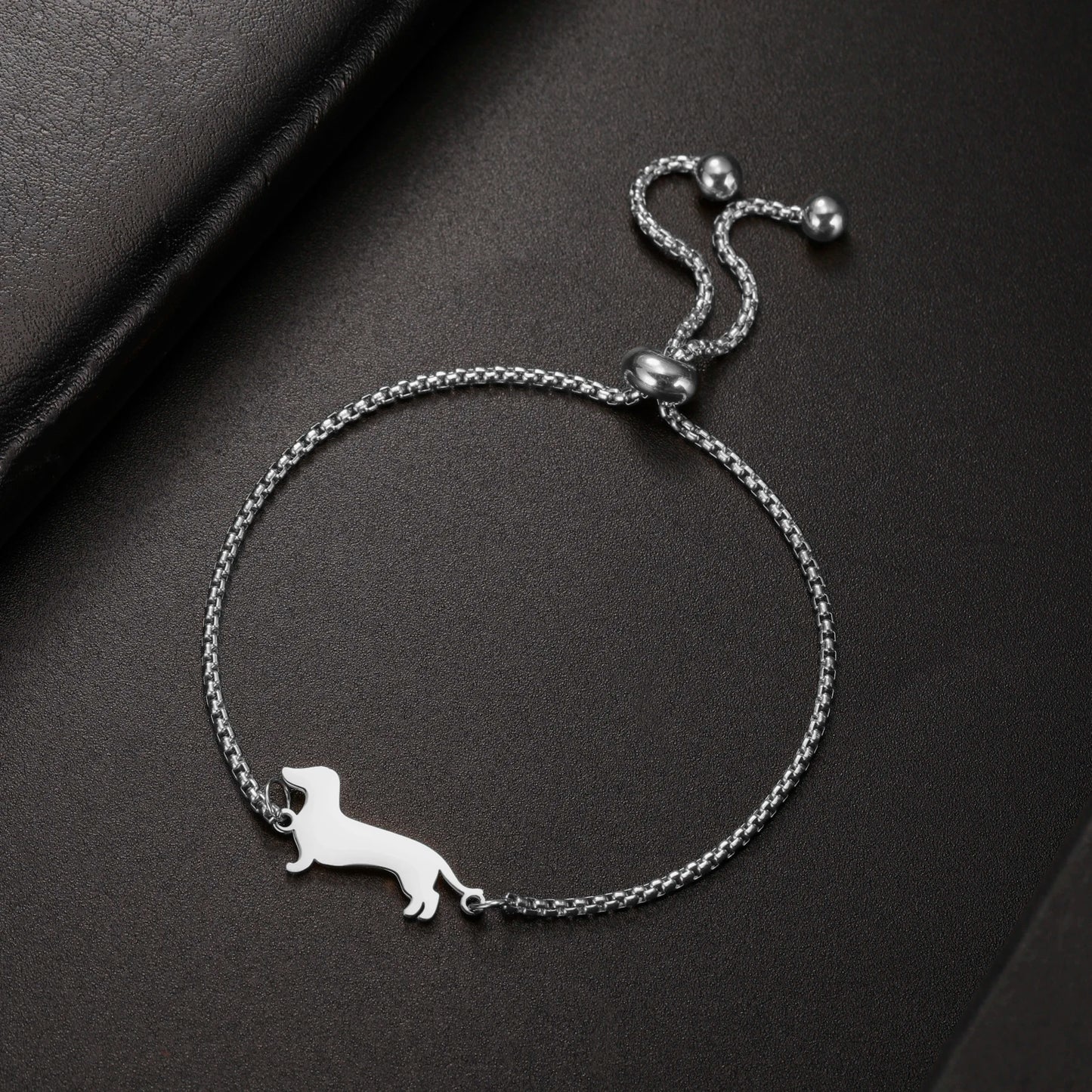 Dachshunds Sausage Dog Bracelets for Women Stainless Steel Double Layers Beads Chain Bracelets Jewelry Birthday Gift