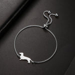 Dachshunds Sausage Dog Bracelets for Women Stainless Steel Double Layers Beads Chain Bracelets Jewelry Birthday Gift