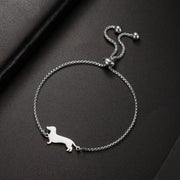 Dachshunds Sausage Dog Bracelets for Women Stainless Steel Double Layers Beads Chain Bracelets Jewelry Birthday Gift