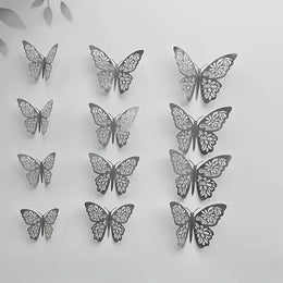12/36/72PCS 3D Butterfly Wall Decor 4 Styles 3 Sizes,Butterfly Decorations for Butterfly Birthday Party Cake Room Decorations