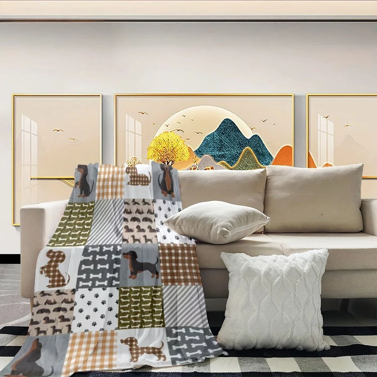 Dachshund Blanket, Soft and Lightweight Flannel Blanket, a Gift for Pet Lovers. the Covering Blanket Is Suitable for Bed, Sofa,