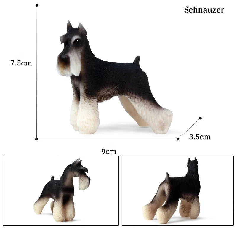 Miniature Schnauzer Dog Animal Action Figure French Bulldog Corgi Poodle Golden Retriever Samoyed Model Figurines Pet Puppy Toy