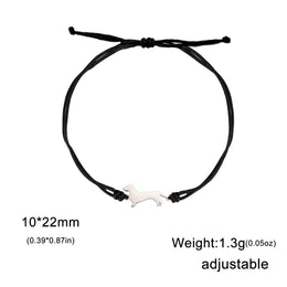 Dachshunds Sausage Dog Bracelets for Women Stainless Steel Double Layers Beads Chain Bracelets Jewelry Birthday Gift