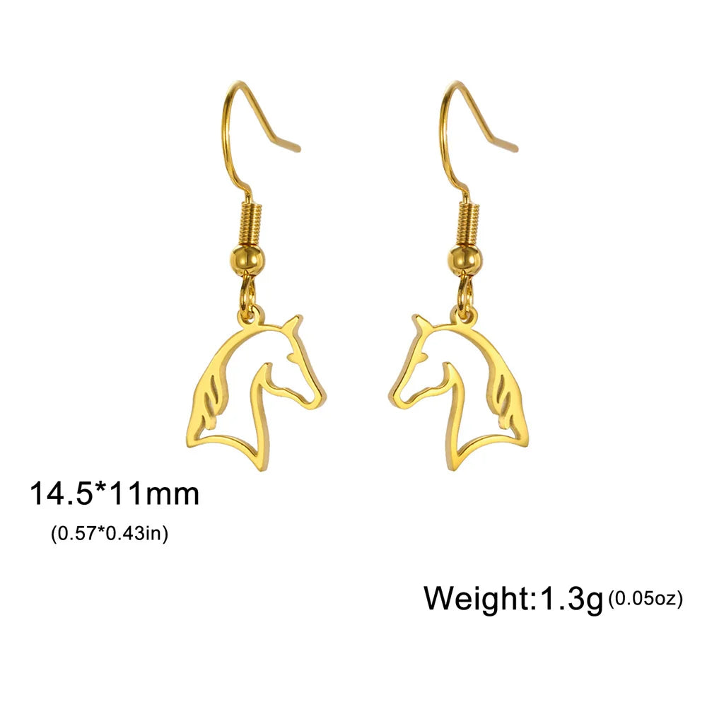 Horse Drop Earrings for Women Stainless Steel Animal Cute Horse Shape Dangle Earring Horse Lover Jewelry Gift for Girls