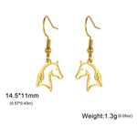 Horse Drop Earrings for Women Stainless Steel Animal Cute Horse Shape Dangle Earring Horse Lover Jewelry Gift for Girls