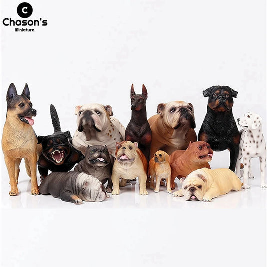 Miniature Schnauzer Dog Animal Action Figure French Bulldog Corgi Poodle Golden Retriever Samoyed Model Figurines Pet Puppy Toy