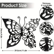 CIFBUY Metal Wall Art Elegant Butterfly Metal Wall Decor Modern Metal Wall Silhouette Easy Installation Home Decoration Artwork