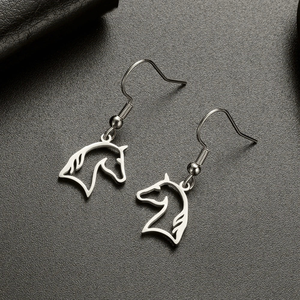 Horse Drop Earrings for Women Stainless Steel Animal Cute Horse Shape Dangle Earring Horse Lover Jewelry Gift for Girls
