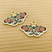 10Pcs Flower Butterfly Charm for Jewelry Making Enamel Necklace Bracelet Earring Pendant Diy Accessories Alloy Metal Gold Plated