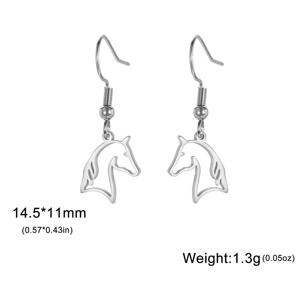 Horse Drop Earrings for Women Stainless Steel Animal Cute Horse Shape Dangle Earring Horse Lover Jewelry Gift for Girls