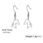 Horse Drop Earrings for Women Stainless Steel Animal Cute Horse Shape Dangle Earring Horse Lover Jewelry Gift for Girls