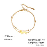 Dachshunds Sausage Dog Bracelets for Women Stainless Steel Double Layers Beads Chain Bracelets Jewelry Birthday Gift