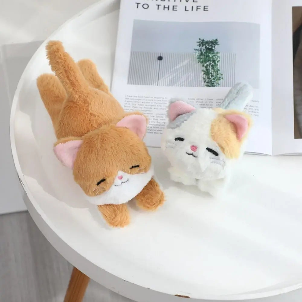 Simulation Cat Plush Slap Bracelet Smile Wrist Style Plush Doll Slap Bracelet with Tail Cute Cat Plush Wrist Band Birthday Gift