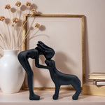 1 Girl and Dog Friendship, Resin Crafts Collection, Girl and Dog Statue, Remember Their Friendship, Dog Commemorative Gift, Beautiful Home Decoration Gift, Those Sharing Gift, Room Decoration, Girl Carrying Dog as Loyalty Pet and Friends Reminder, Indoor and Outdoor Decoration Gift