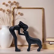 1 Girl and Dog Friendship, Resin Crafts Collection, Girl and Dog Statue, Remember Their Friendship, Dog Commemorative Gift, Beautiful Home Decoration Gift, Those Sharing Gift, Room Decoration, Girl Carrying Dog as Loyalty Pet and Friends Reminder, Indoor and Outdoor Decoration Gift