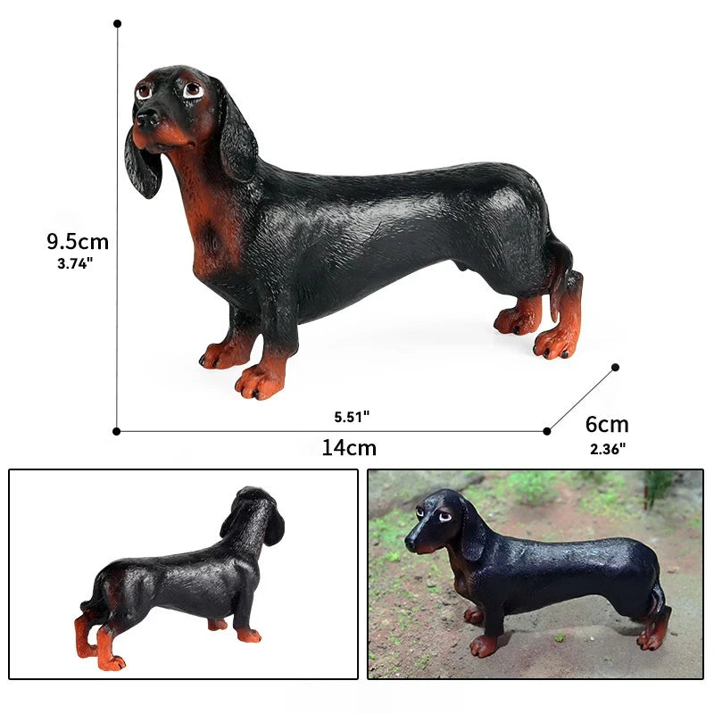 Miniature Schnauzer Dog Animal Action Figure French Bulldog Corgi Poodle Golden Retriever Samoyed Model Figurines Pet Puppy Toy