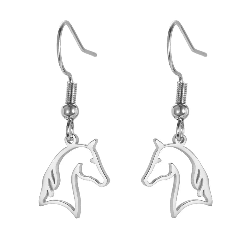 Horse Drop Earrings for Women Stainless Steel Animal Cute Horse Shape Dangle Earring Horse Lover Jewelry Gift for Girls