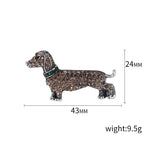 Rhinestone Dachshund Brooches for Women Unisex Animal Pin Dog Lapel Pins Banquet Party Backpack Gifts Jewelry Accessories
