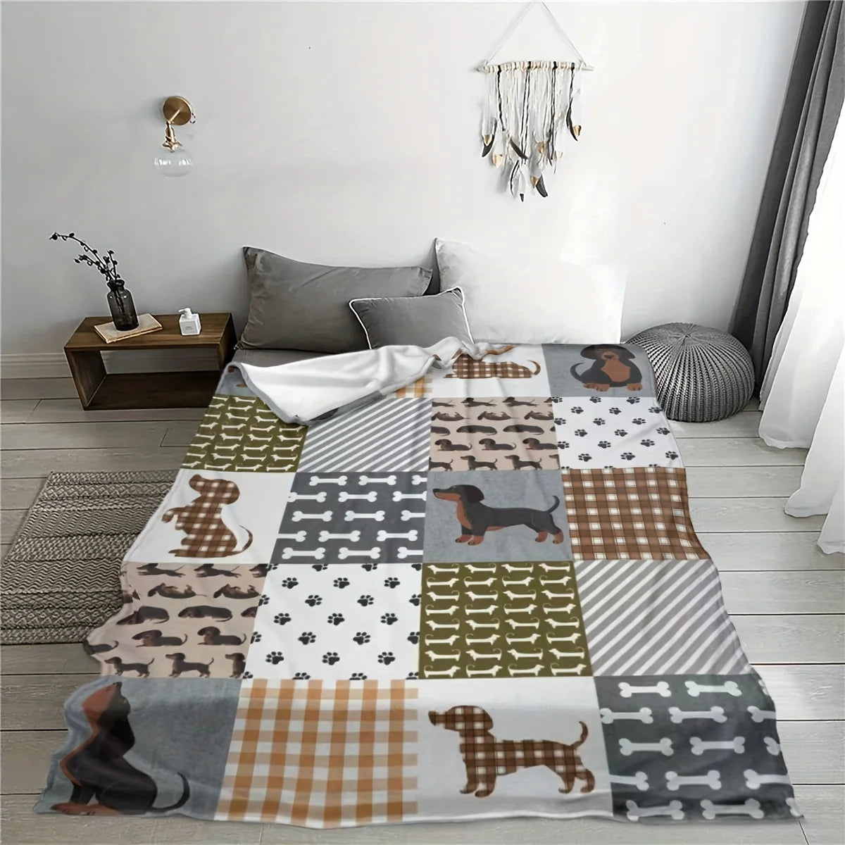 Dachshund Blanket, Soft and Lightweight Flannel Blanket, a Gift for Pet Lovers. the Covering Blanket Is Suitable for Bed, Sofa,