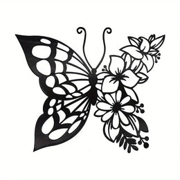 CIFBUY Metal Wall Art Elegant Butterfly Metal Wall Decor Modern Metal Wall Silhouette Easy Installation Home Decoration Artwork