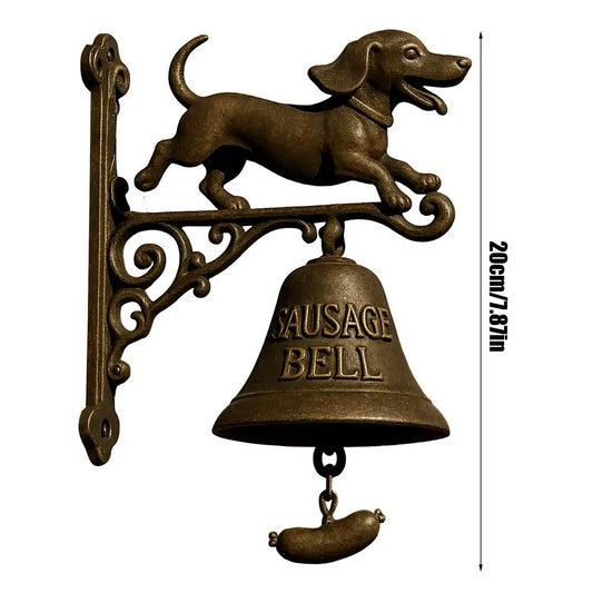 Shopkeepers Bell Witch Dachshund Outdoor Doorbell Hangable Manual Ring Decorative Bell for Opening Home Porch Housewarmings Wall