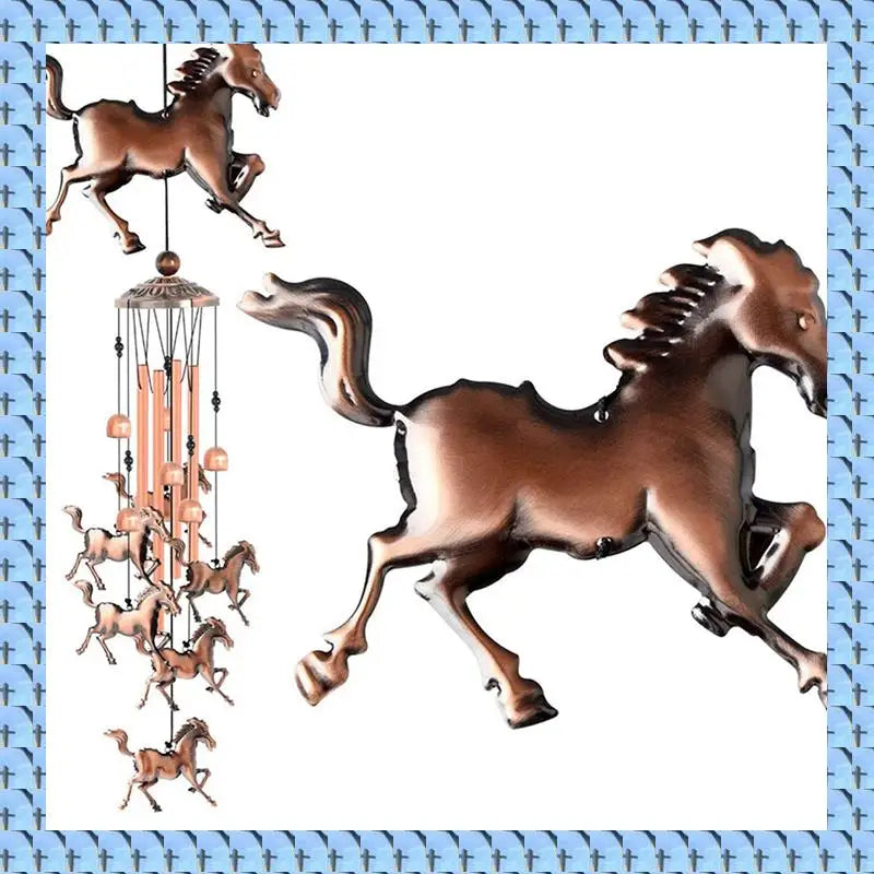 NOCM 2X Vintage Wind Chimes,Horse Wind Chimes Music Wind Chimes for Family Ladies Festivals Balconies Garden Decoration