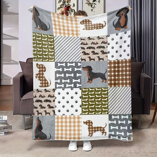 Dachshund Blanket, Soft and Lightweight Flannel Blanket, a Gift for Pet Lovers. the Covering Blanket Is Suitable for Bed, Sofa,
