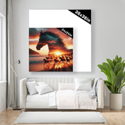 Majestic Spirit: The Wild Harmony of Horses and Sunset