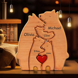 Customized Wooden Bear Family Puzzle ( 5 bears) PU68