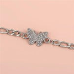 Fashion Bohemia Butterfly Anklet Rhinestone Chain Foot Chain Jewelry for Women Summer Beach Anklet Butterfly Barefoot Chain